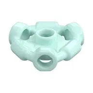Plate Special 1 x 1 with Hole Through Stud, 3 Bars and 3 Bar Holes, Light Aqua