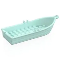 Boat / Rowing Boat 14 x 5 x 2 with Oarlocks [No Hollow Inside Studs], Light Aqua