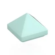 Brick Sloped 45° 1 x 1 x 2/3 Quadruple Convex [Pyramid], Light Aqua