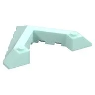 Brick Wedged, Sloped 45° 6 x 8 with Pointed Cutout, Light Aqua