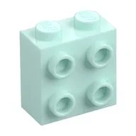 Brick Special 1 x 2 x 1 2/3 with 4 Studs on 1 Side, Light Aqua