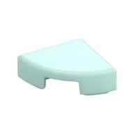 Tile Round 1 x 1 Quarter, Light Aqua