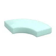Tile 2 x 2 Curved, Macaroni, Light Aqua