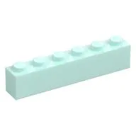 Brick 1 x 6, Light Aqua