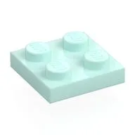 Plate 2 x 2, Light Aqua