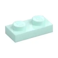 Plate 1 x 2, Light Aqua