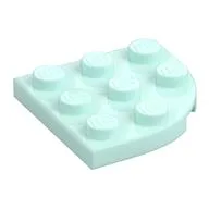 Plate Round Corner 3 x 3, Light Aqua