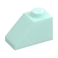 Brick Sloped 45° 2 x 1 with Bottom Pin, Light Aqua