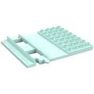 Duplo Train Track, Straight with 4 x 8 Plate on Side, Light Aqua