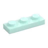 Plate 1 x 3, Light Aqua