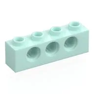 Technic Brick 1 x 4 [3 Pin Holes], Light Aqua
