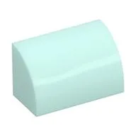 Brick Curved 1 x 2 x 1 No Studs, Light Aqua