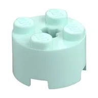 Brick Round 2 x 2 with Axle Hole, Light Aqua