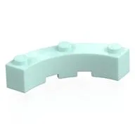 Brick Round Corner 4 x 4 Macaroni Wide with 3 Studs, Light Aqua