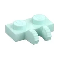 Hinge Plate 1 x 2 Locking with 2 Fingers on Side, 7 Teeth, Light Aqua