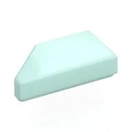 Tile 1 x 2 with Stud Notch Right, Light Aqua