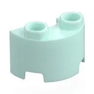 Brick Round, Half 1 x 2, Light Aqua