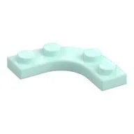 Plate Round Corner 3 x 3 with 2 x 2 Round Cutout, Light Aqua