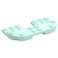 Plate Round Corners Double 4 x 8 with 2 x 2 Cutout and 2 x 8 Raised Studs, Reduces Nubs, Light Aqua