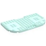 Plate Special 8 x 16 x 2/3, Two Rounded Corners, Reduced Stud Sections, Light Aqua