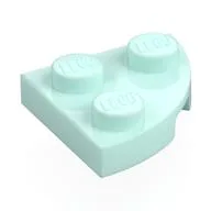 Plate Round Corner 2 x 2, Light Aqua