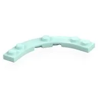 Plate Round Corner 5 x 5 with 4 x 4 Round Cutout, Light Aqua