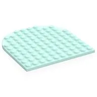 Plate 10 x 10 with Rounded End, Light Aqua