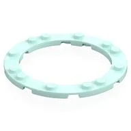 Plate 8 x 8 Round with 6 x 6 Round Cutout, Light Aqua