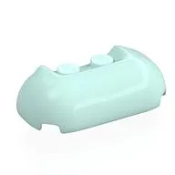 Brick Round, Curved Triple 2 x 4 x 1 with 1 x 2 Recessed Center, Light Aqua
