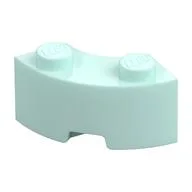 Brick Round Corner 2 x 2 Macaroni with Stud Notch and Reinforced Underside [New Style], Light Aqua
