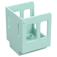 Duplo Train Cabin 3 x 3 x 3 1/2 Large Side Windows [Plain], Light Aqua