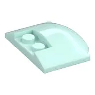 Brick Round 3 x 4 x 2/3 Triple Curved with 2 Sunk Studs, Light Aqua
