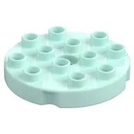 Duplo Plate Round 4 x 4, Light Aqua