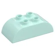Duplo Brick 2 x 4 Curved Top, Light Aqua