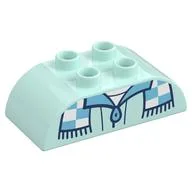 Duplo Brick 2 x 4 Curved Top with Jacket Top and Scarf Print, Light Aqua