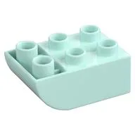 Duplo Brick 2 x 3 with Curved Bottom, Light Aqua
