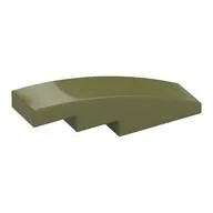 Brick Curved 4 x 1 No Studs [Stud Holder with Symmetric Ridges], Olive Green