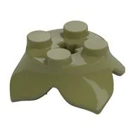Plant, Leaves, Round 2 x 2 x 2/3 with + Axle Hole and 4 Leaf Extensions, Olive Green