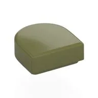 Tile Round 1 x 1 Half Circle, Olive Green