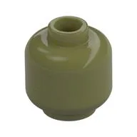 Minifig Head [Plain] [Vented Stud - 2 Holes], Olive Green