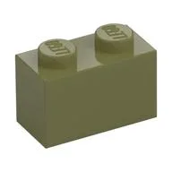 Brick 1 x 2, Olive Green