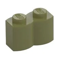 Brick Special 1 x 2 Palisade [aka Log], Olive Green