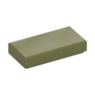 Tile 1 x 2 with Groove, Olive Green