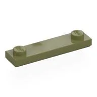 Plate Special 1 x 4 with 2 Studs with Groove [New Underside], Olive Green