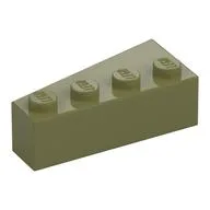 Brick Wedged, Angled 4 x 2 Right, Olive Green