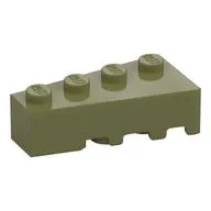 Brick Wedged, Angled 4 x 2 Left, Olive Green