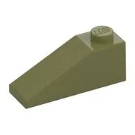 Brick Sloped 33° 3 x 1, Olive Green