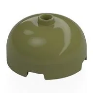 Brick Round 3 x 3 Dome with Center Stud, Olive Green