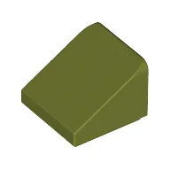 Brick Sloped 30° 1 x 1 x 2/3 (Cheese Slope), Olive Green