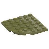 Plate Round Corner 6 x 6, Olive Green